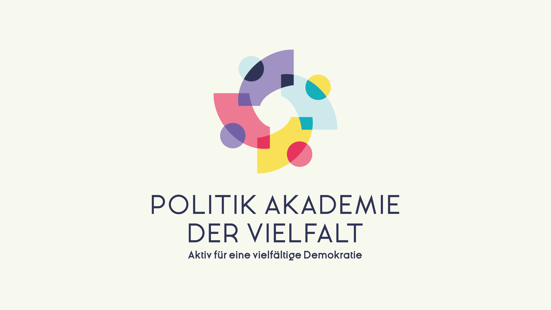 Logo der Politik Akademie der Vielfalt. Untertitel: Aktiv für eine vielfältige Demokratie